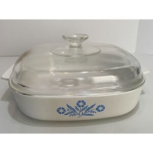 Corningware Cornflower Pattern Casserole Dish With Lid A-10-B Made in USA
